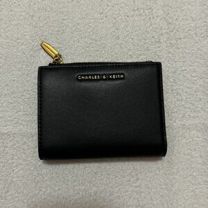 Charles & Keith Harmonee Top Zip Small Wallet, Black